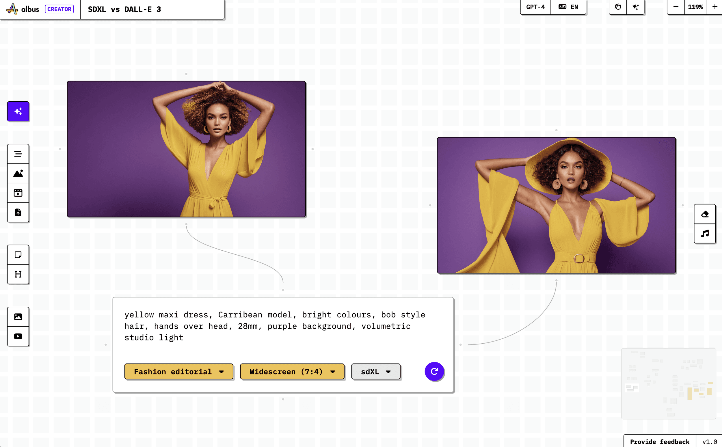 Estilo editorial de moda en proporción panorámica con SDXL.