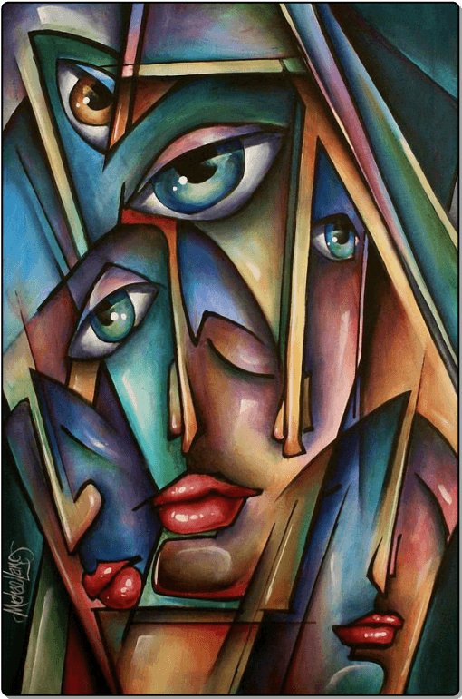 Albus, contextual image suggestion, cubist portrait