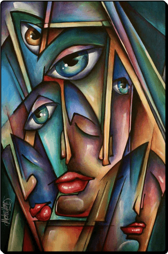 Albus, board export, cubist portrait